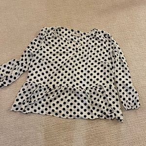 Loft Plus Black Polka Dot Peplum Blouse - Size 20